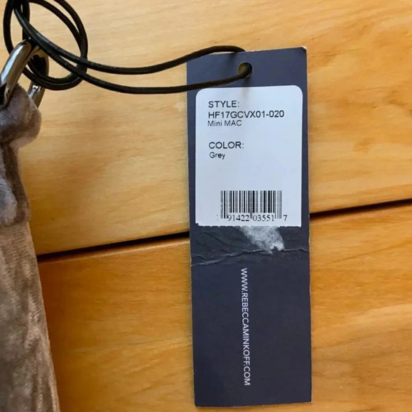 REBECCA MINKOFF Grey Studded Crushed Velvet Bag Whimsygoth Style - Picture 8 of 16